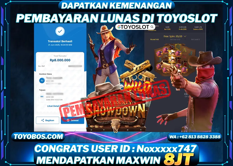 BUKTI KEMENANGAN wild bounty showdown Rp8,000,000- LUNAS